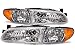 HEADLIGHTSDEPOT Chrome Housing Halogen Headlights Compatible With Pontiac Grand Prix 1997-2003 Includes Left Driver and Right Passenger Side Headlamps