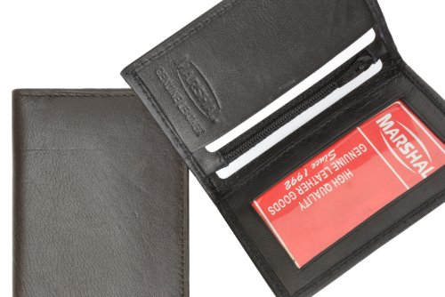 Men's Credit card Holder with Id Window and Zipper Pouch by Marshal