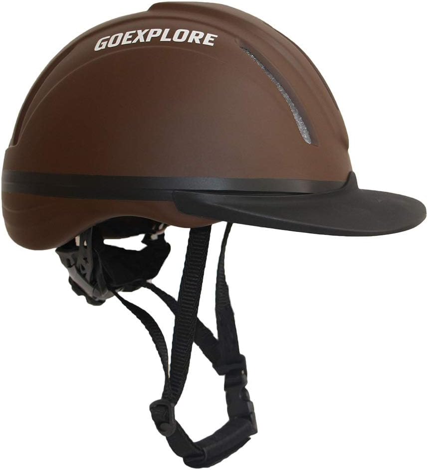 NNJJGS Equestrian Helmet Horse Riding Helmet Equestrian Sports Performance Helmet Comfy Lightweight Horse Riding Hats For Men Women Youth Adults,Brown-58-62cm