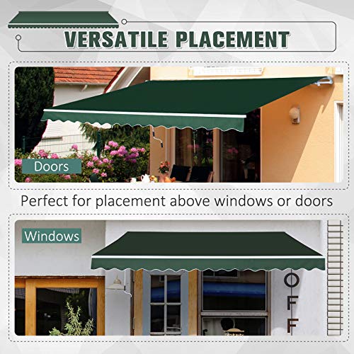 Outsunny 12' x 8' Retractable Awning Patio Awnings Sun Shade Shelter