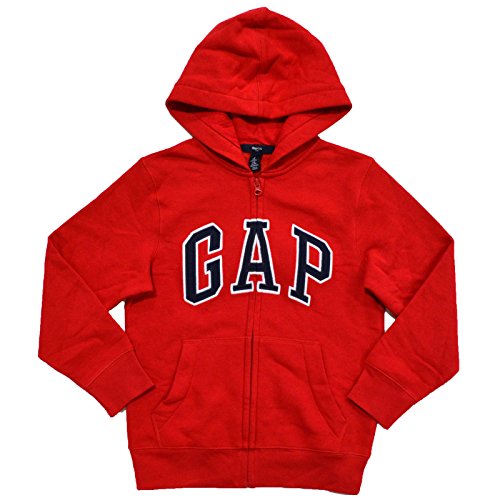 Gap boys fleece arch logo zip up hoodie (xs, red)