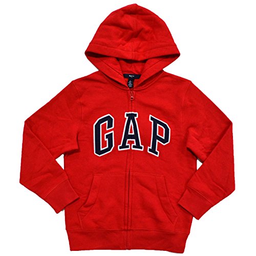 GAP Boys Fleece Arch Logo Zip Up Hoodie (L, Red)