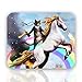 MAGICWOLF Funny Cute Cat Dressed as Rambo with Gun Riding a Glowing Red Eyes Fire Breathing Unicorn Mouse Pad