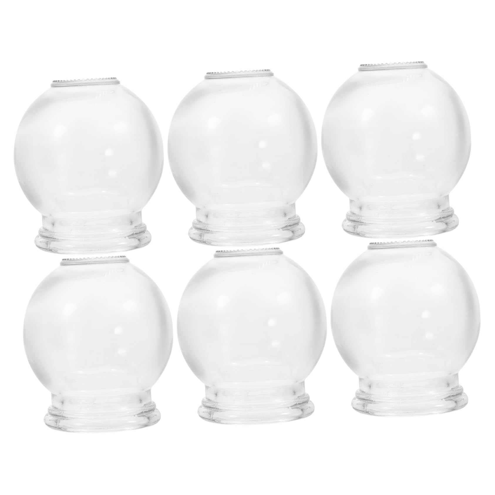 6pcs Glass Fire Massage Vacuum Suction Cupping Cups Body Cupping Glass Set