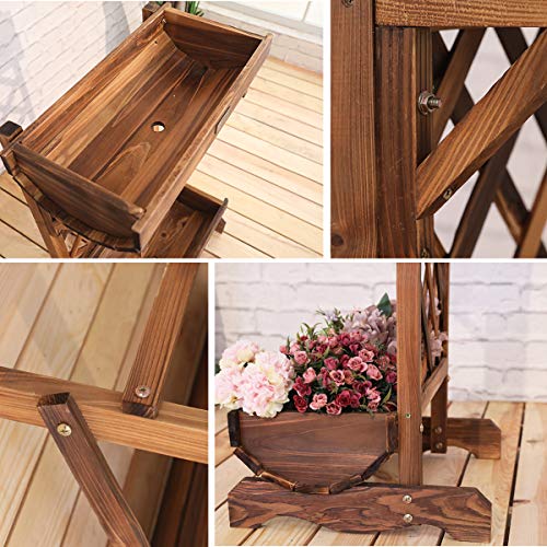 CJSWT Pflanzkasten Pflanzkübel aus Holz, Blumenkasten mit Rankgitter, Blumen-Topf Perfekt für Garten, Terrasse & Balkon – Bild 6