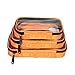 Damero Clear 3pcs/set Travel Carry Bag/Electronic Accessories Organizer/Packing Cubes (Orange)