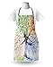 Ambesonne Tree Apron, Watercolor Nature Colorful Blooming Branches 4 Seasons Themed Illustration Print, Unisex Kitchen Bib with Adjustable Neck for Cooking Gardening, Adult Size, Brown Green