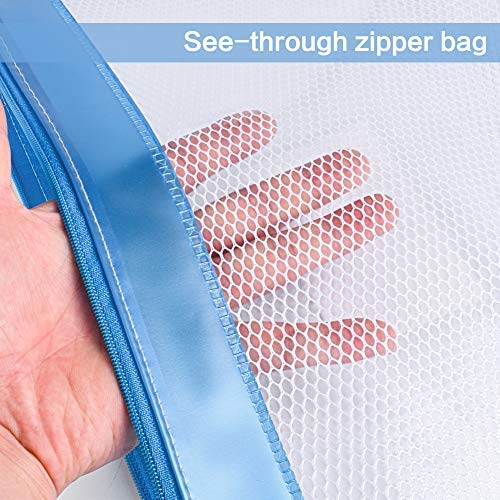 Zipper File Bags,izBuy 6Pcs A4 Size Zipper Water-Resistant PP Document Bags with Label Pocket Organizer for Term Papers,Document,Newspapers,Business Receipts,Magazines Storage