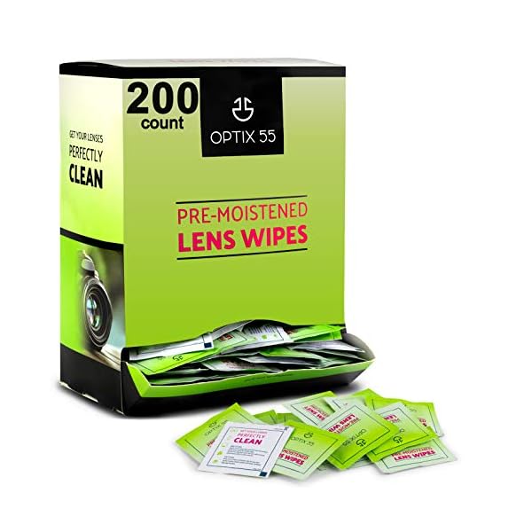 Eyeglass Cleaner Lens Wipes 200 PreMoistened Individual Wrapped Eye
