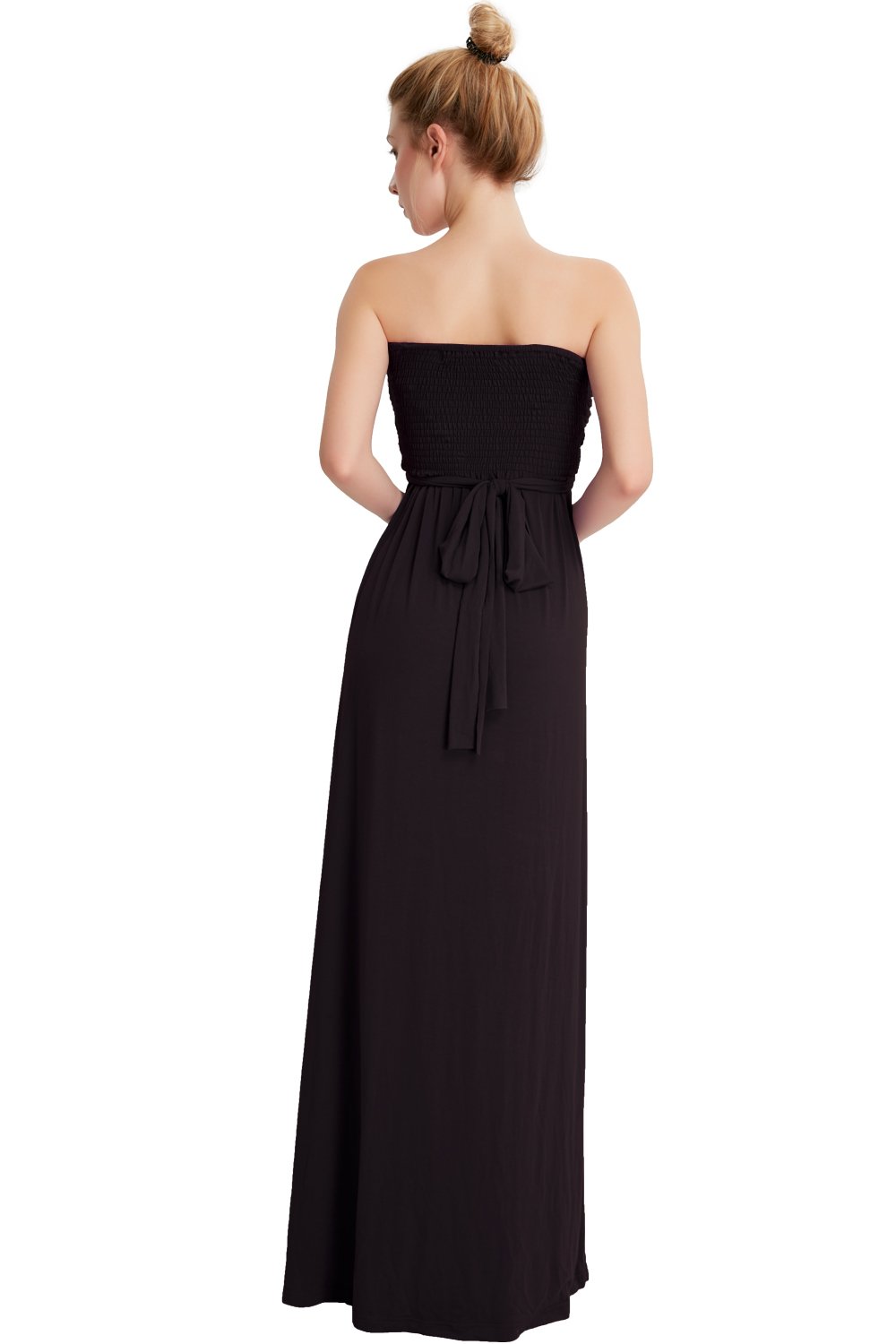 Jane Chen\'s Women\'s Summer Strapless Maxi Dresses Off The Shoulder Party Dress (Black, X-Large)