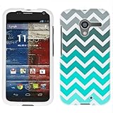 Moto X Chevron Grey Green Turquoise Firm Case