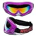 MIGAGA UV Protection Ski Goggles Adjustable Portable Motorcycle Bicycle Goggles Dustproof Scratch-Resistant CS Army Tactical Military Goggles Windproof Snowmobile Eyewear Outdoor Riding Glasses Purple