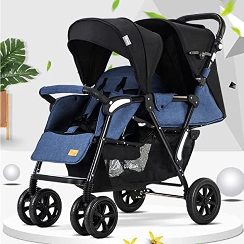 Compact Tandem Double Strollers,Easy Fold Baby Strollers for Twins,Convertible Travel System