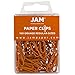 JAM PAPER Colorful Standard Paper Clips - Regular 1 Inch - Orange Paperclips - 100/Pack