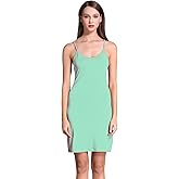 Coreal Full Slip For Women Under Dress Adjustable Spaghetti Strap Knee Length Slips Undergarment Nightwear