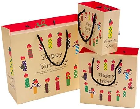 Amazon Co Jp Happy Birthday 誕生日 プレゼント ギフトバッグ 3枚セット メッセージ カード付 包装 ラッピング Tmd S 3袋セット 14 5ｘ15 5ｘ7ｃｍ キャンドル ホビー