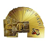 Tcplyn Waterproof Playing Cards 24K Gold Foil Poker Playing Cards Luxury Full Poker Deck Card