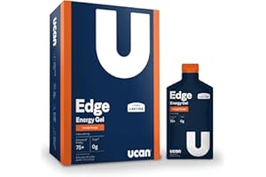 UCAN Edge Energy Gel Shots, Orange Mango (12, 2 Ounce Packets) for Running, Training, Workouts, Fitness, Cycling, Crossfit | Sugar-Free, Vegan, & Keto Friendly