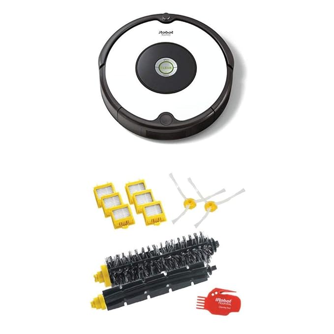 IRobot Roomba 605 Saugroboter (hohe Reinigungsleistung, reinigt alle Hartböden und Teppiche, geeignet bei Tierhaaren) weiß + 