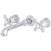 Kingston Brass KS7021AX Wannenfüller – Englischer Landhausstil, Poliertes Chrom, Wandmontiert