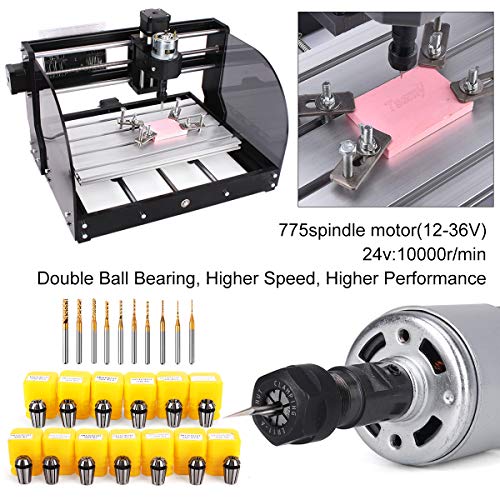【Upgrade Version】CNC 3018 Pro-M GRBL Control DIY CNC Router Machine, Yofuly 2500mW Laser Engraver 3 Axis PCB PVC Milling Engraving Machine, with Extension Rod | Offline Controller Board (2500mW)