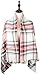 VIVIAN & VINCENT Women's Fall Winter Scarf Classic Tassel Plaid Tartan Scarf Warm Soft Chunky Large Blanket Wrap Shawl Scarves Red Grey