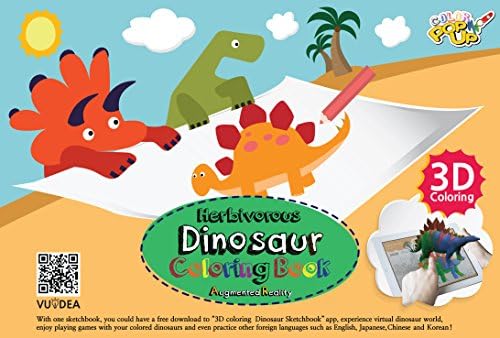 ColorPopUp 3D Coloring Book - Dinosaur Sketchbook Available in 2 Options - Herbivorous