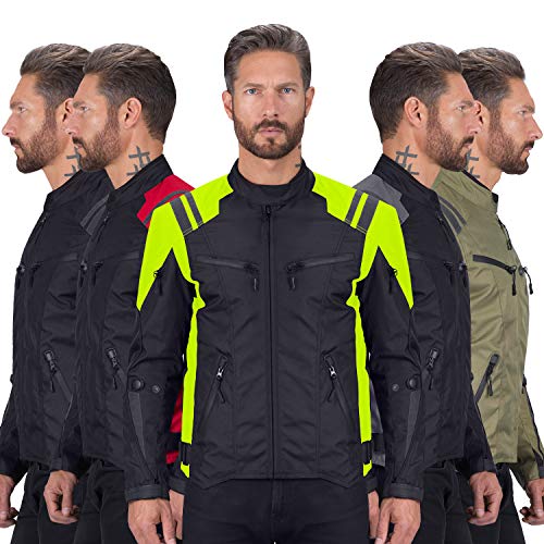 Viking Cycle Ironborn Protective Textile Motorcycle Jacket for Men - Waterproof, Breathable, CE Approved Armor for Bikers