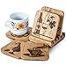 Coasters for Drinks with Holder - Set of 5 Wooden Coasters - Protect Your Furniture from Stains and Moisture, Fit any Size of Glassware - Great Gift Idea - Order Now