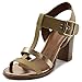Ollio Womens Shoe T-Strap Stack Block High Heel Sandal