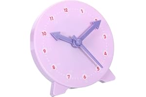 4 inch Teaching Clock, Learn Clock Learning Tell Time Analog Clock Demonstration Clock 24 Hour 3 Pointers Geared Movement for