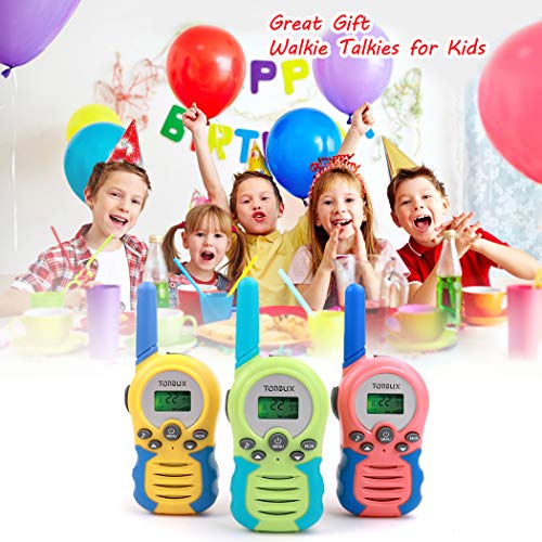 Kids Walkie Talkies, TONBUX 3 Pack walkie Talkie Long Range Set Radio