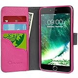 iPhone 7 Plus Case, i-Blason Leather [Wallet Case] for Apple iPhone 7 Plus 2016 Release with [Kickstand] Folio Cover with Credit Card ID Holders (Pink)