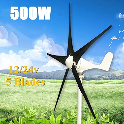 Belovedkai Wind Turbine Generator 400W DC 12V 5 Blade Powerful Generator Kit for Home Businesses Industrial Energy (400W 24V 5 Blades)