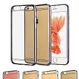 iPhone 6s Case, iPhone 6 Case, E-JOY® Premium Ultra Slim [0.3mm] Lightweight TPU Soft Transparent Crystal Clear back panel + [Electroplate] Plating TPU bumper Case Cover Shell (Plating Claer/Black)