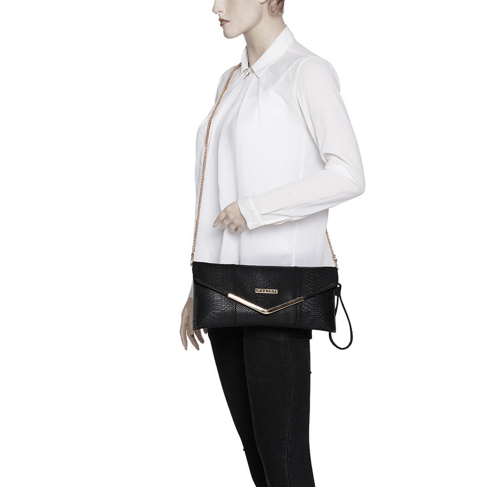 caprese women's clutch (black)