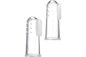 55 TRENDS Pack of 2 Baby Finger Toothbrushes Silicone Kids Oral Cleaning Finger Teeth Brush and Gum Massage