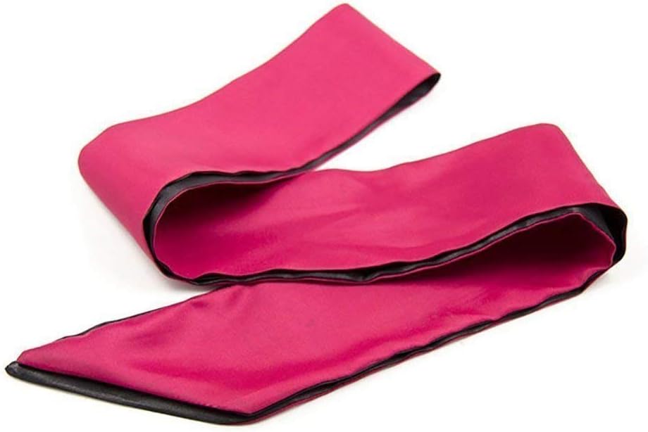Qyclc Sleeping Mask Satin Eye Mask Red Black Blindfold,59in - Image 3