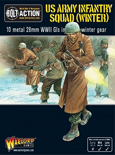 Warlord Games US Army Veterans Squad (Winter) – Bolt Action Miniaturen Für Tabletop-Wargames (unbemalt, Unmontiert)