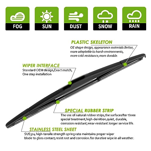 Complete Wiper Blade Set For 2009-2015 Toyota Venza - Front & Rear, 3 Blades 5 thumbnail image