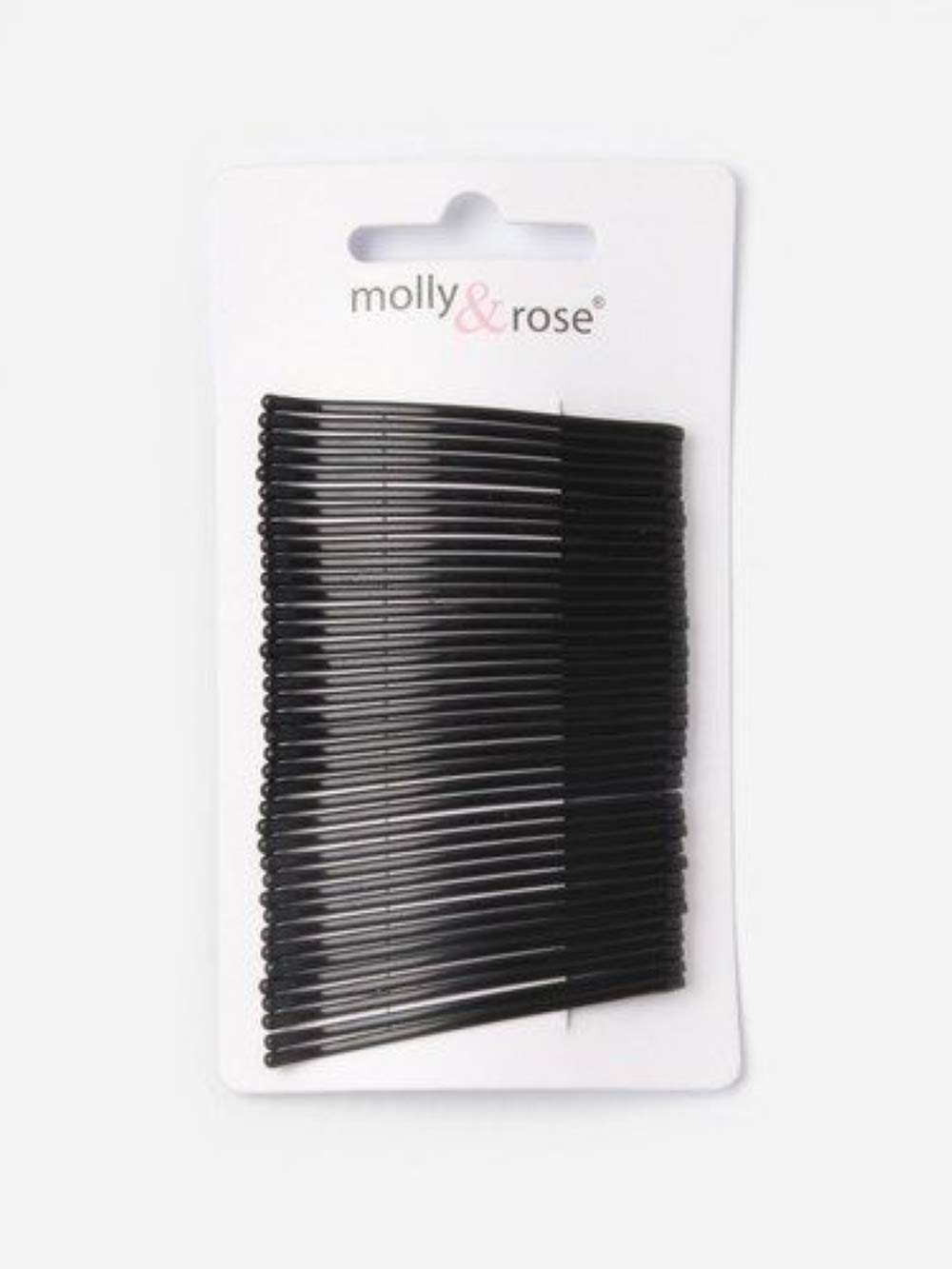 Curved Black Hair Slides 50mm 5cm Card of 36 (Black)