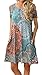 ETCYY Women's Cold Shoulder Casual Sundress T-Shirt Dress for Summer with Pockets