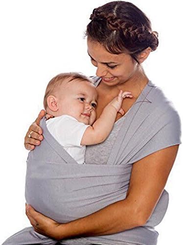Baby Wrap, Willaire Baby Carrier Sling Natural Cotton Nursing Baby Holder for Newborns (Grey)