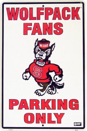 NC STATE WOLFPACK Metal Parking Sign 12 x 18 embossed