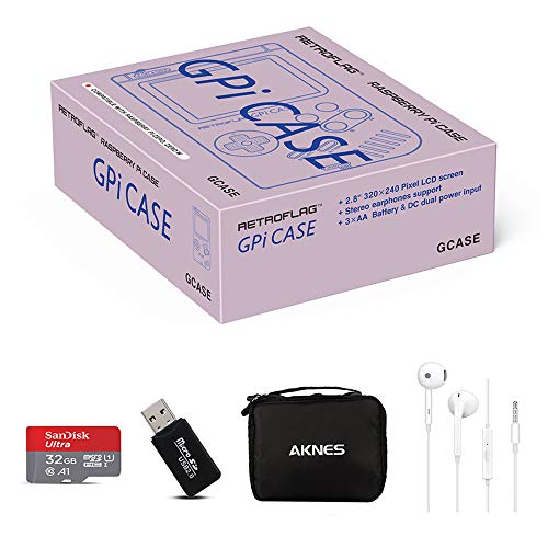 Raspberry Pi Zero and Zero W Case, Retroflag GPi CASE with 3.5mm Earphone, Micro SD Card, Card Reader, Heatsink and Portable Bag - with Safe Shutdown