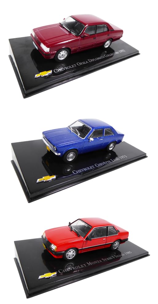 - Set of 3 miniature cars 1/43 compatible with Chevrolet: Opala Diplomata + Monza + Chevette Luxo / CH2-5-8