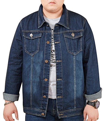 SATUKI Denim Jacket For Men,Jean Coat,Blue Trucker Classic Lightweight Fashion Outerwear