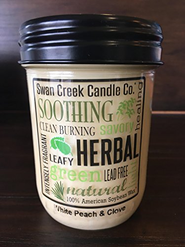 Swan Creek Candle Pantry Jar 12 oz White Peach Clove