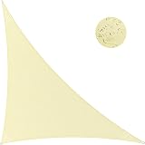 IOAOI 4m x 4m x 5.7m Triangle Shade Sail Pale Yellow UV Block 95% + Rope