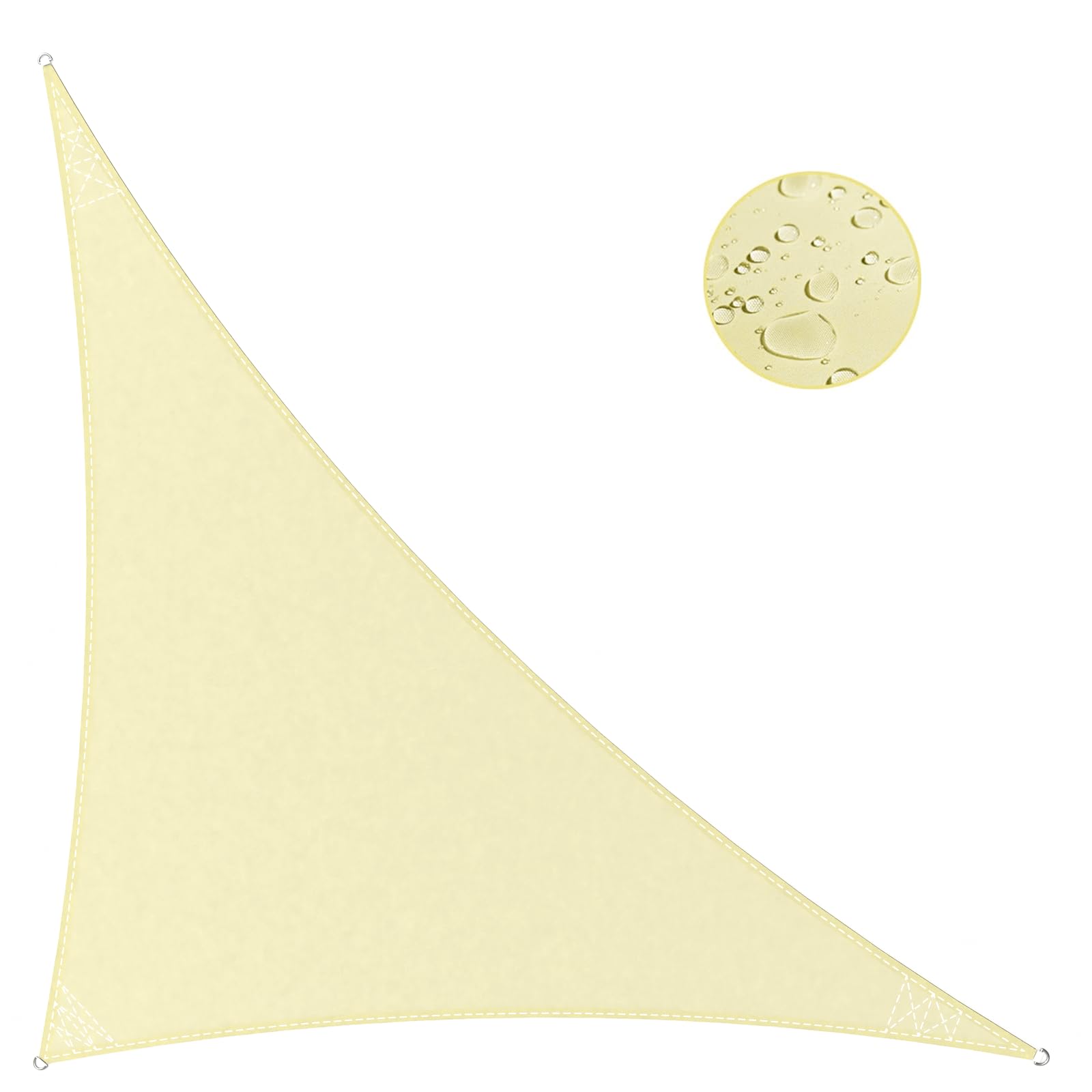 IOAOI Garden Sails Waterproof 5 m x 5 m x 7.1 m Triangle Shade Sail 95% UV Protection Patio Canopy for Garden, Balcony and Patio - Pale Yellow